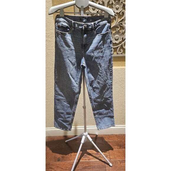 Calvin Klein Women's "Mom" Denim Jeans Size 12 High Rise Cropped Straight-Leg Bl - Picture 1 of 5